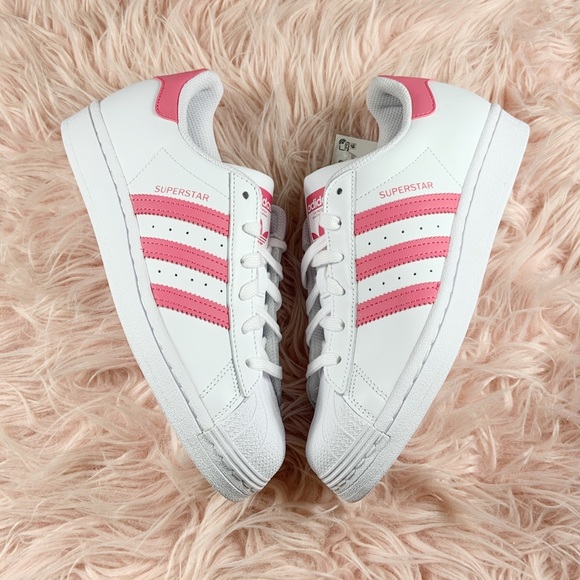 New Adidas Superstar Sneakers Pink/White - Picture 4 of 7